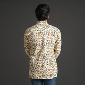  Premium Pedana Kalamkari Block Printed Cotton Men Full Sleeve Shirt 