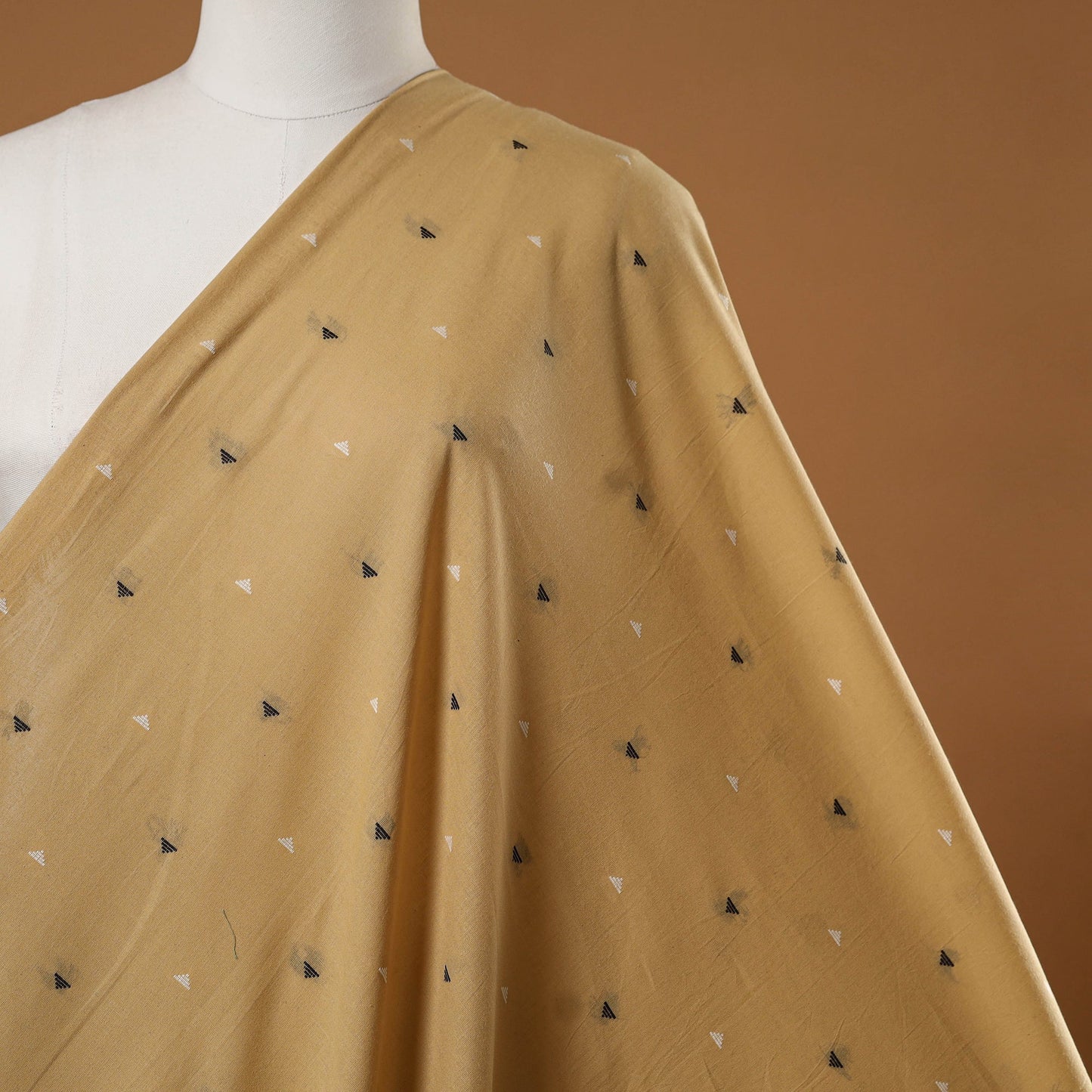 Beige - prewashed cotton jacquard fabric 01 - handcrafted