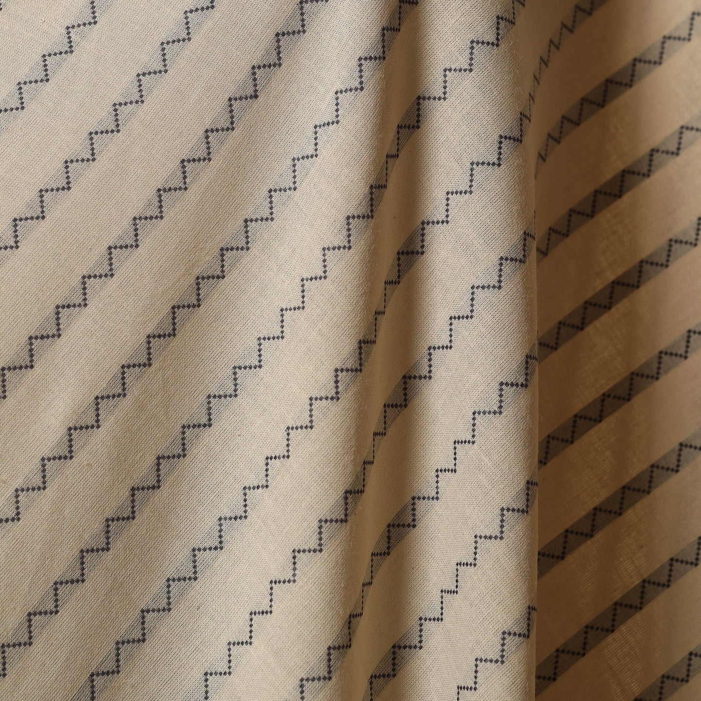 Beige - prewashed cotton jacquard fabric 35 - handcrafted