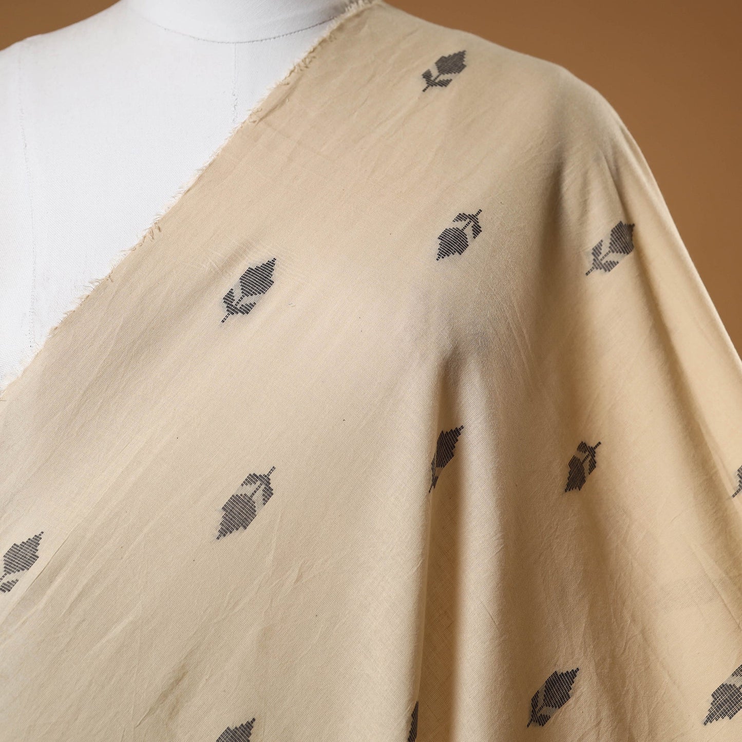 Beige - prewashed cotton jacquard fabric 48 - handcrafted