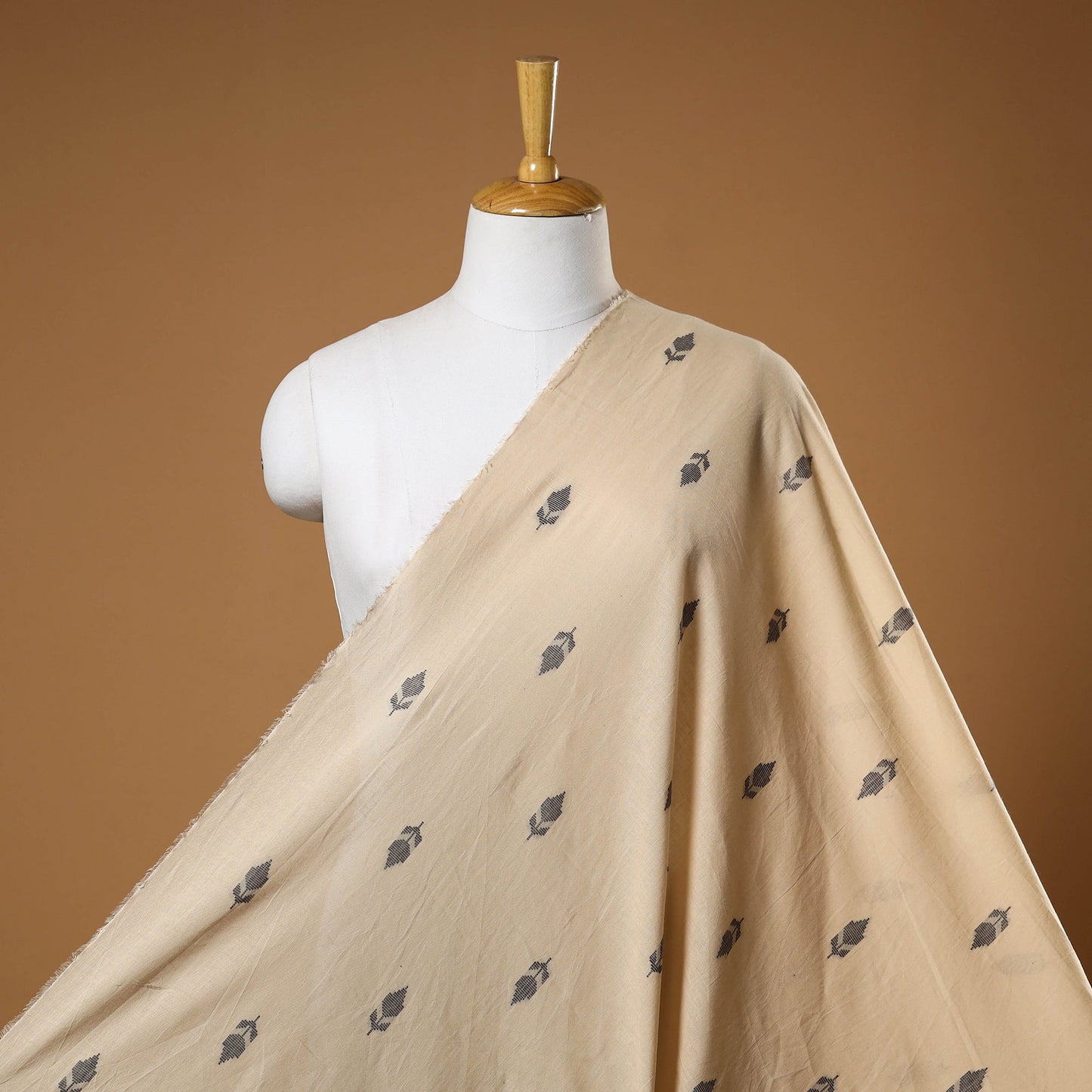 Beige - prewashed cotton jacquard fabric 48 - handcrafted