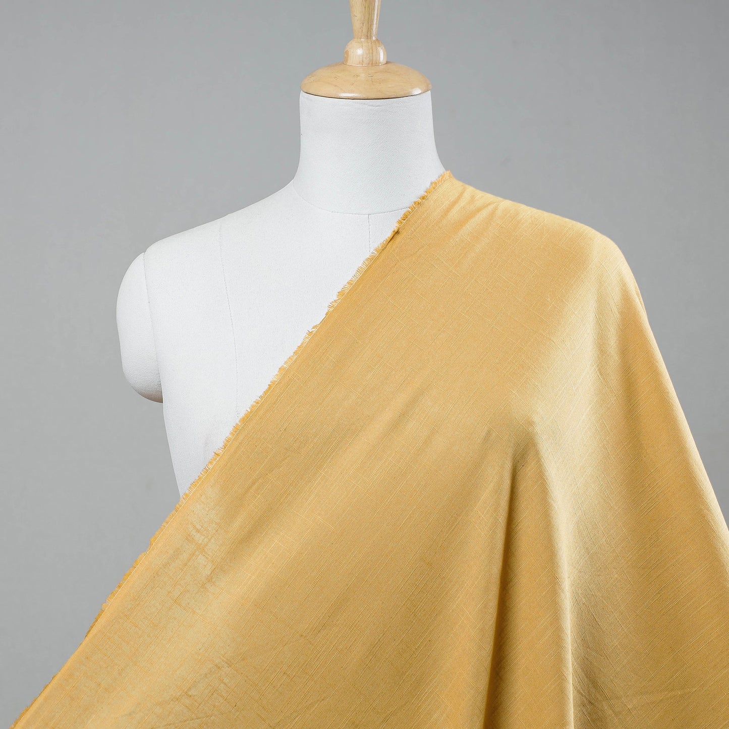 Beige - prewashed plain dyed cotton slub fabric 08