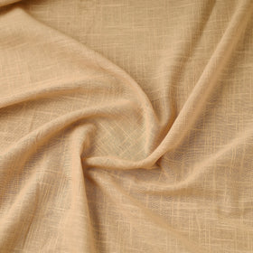 Beige Prewashed Slub Cotton Plain Fabric