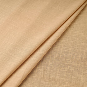 Beige Prewashed Slub Cotton Plain Fabric
