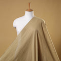 Beige Prewashed Slub Cotton Plain Fabric