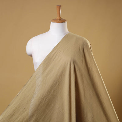 Beige Prewashed Slub Cotton Plain Fabric