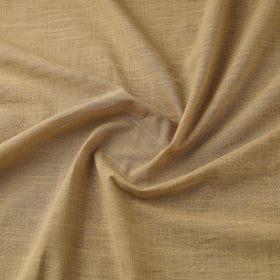 Beige Prewashed Slub Cotton Plain Fabric