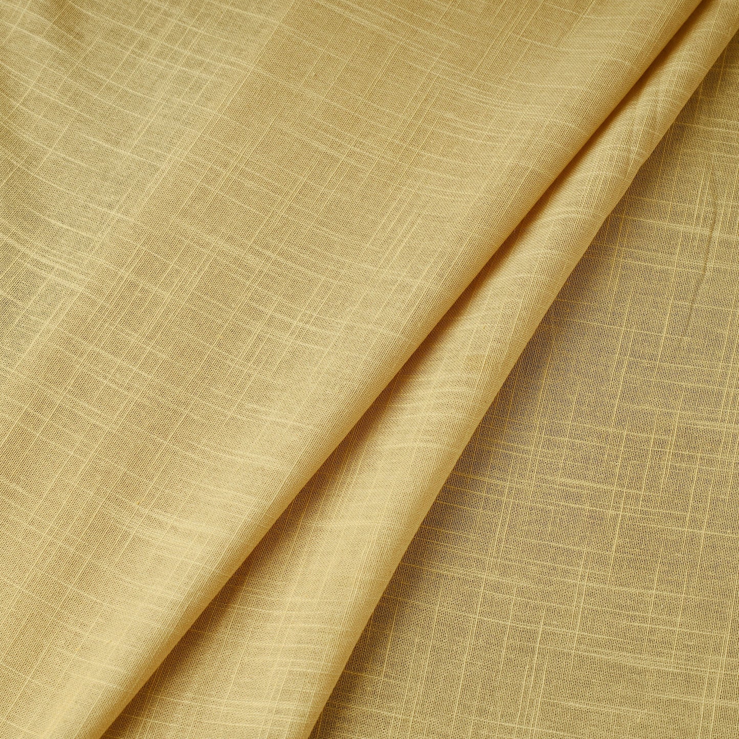 Beige Prewashed Slub Cotton Plain Fabric