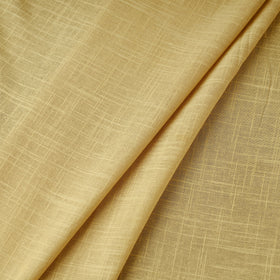 Beige Prewashed Slub Cotton Plain Fabric