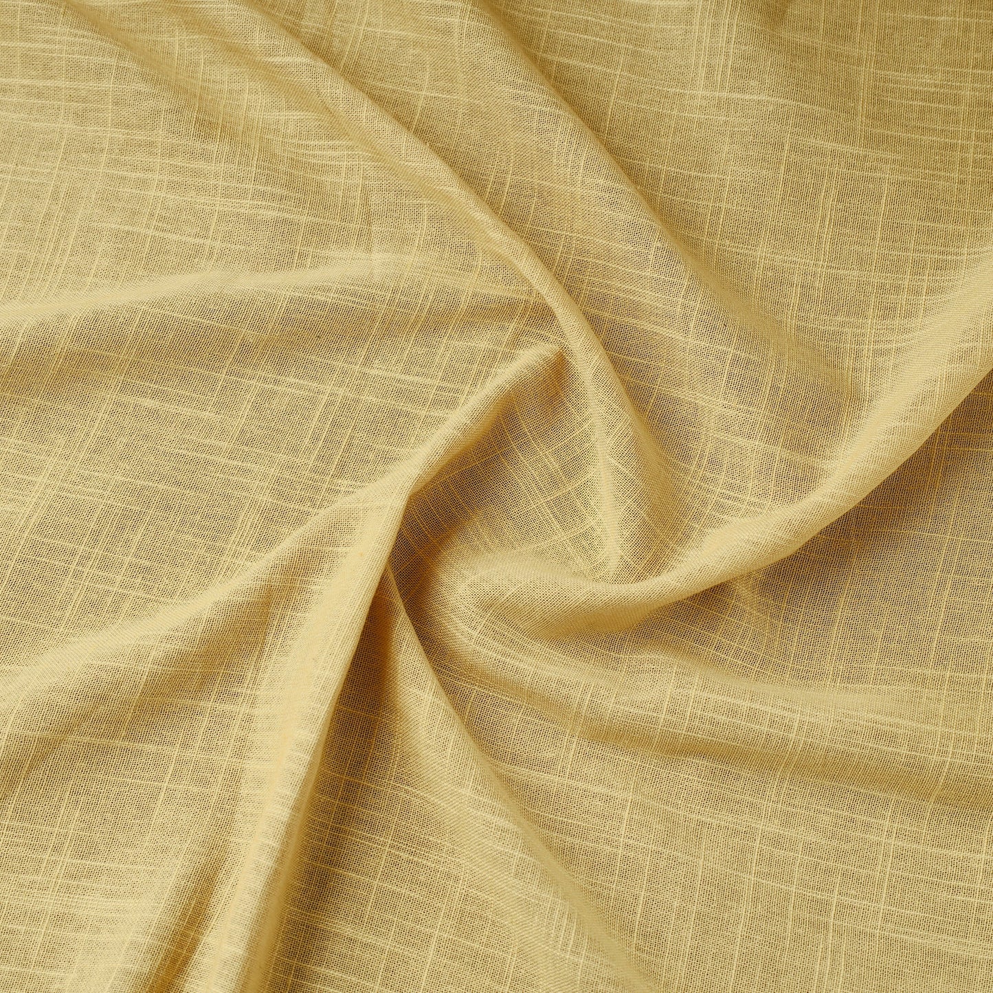 Beige Prewashed Slub Cotton Plain Fabric