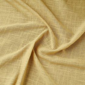 Beige Prewashed Slub Cotton Plain Fabric