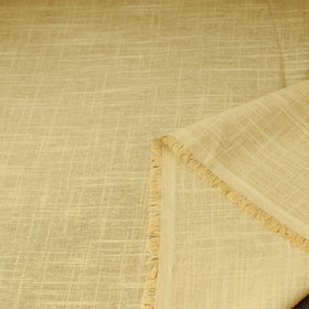 Beige Prewashed Slub Cotton Plain Fabric