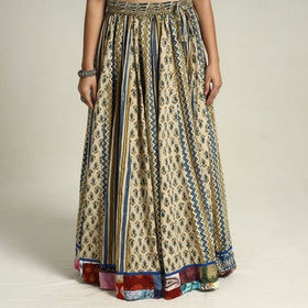  Ajrakh Block Printed 24 Kali Patchwork Cotton Long Skirt 36 Online at iTokri.com