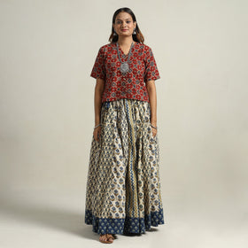 Ajrakh Patchwork Skirt 