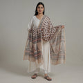  Block Printed Chanderi Silk Bagh Dupatta