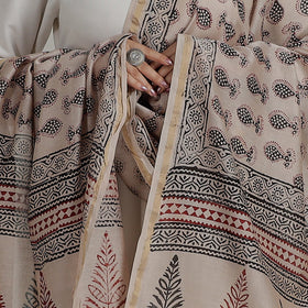  Block Printed Chanderi Silk Bagh Dupatta