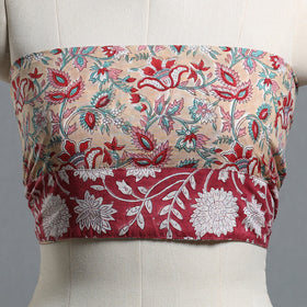 Beige - printed cotton blouse piece 57 - handcrafted