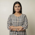  Ajrakh Block Printed Cotton Flared Kurta for Women