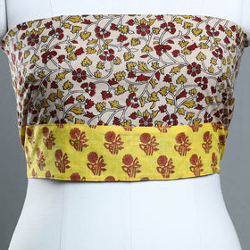 Beige - printed cotton kalamkari blouse piece 22