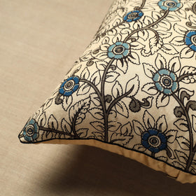  Beige Cotton Printed Kalamkari Cushion Cover