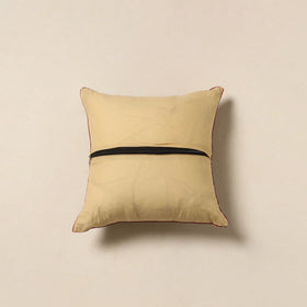 Beige - kalamkari printed cotton cushion cover 32