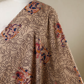 Beige - printed cotton kalamkari fabric 03 - handcrafted
