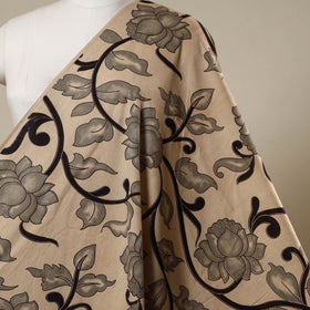 Beige - printed cotton kalamkari fabric 06 - handcrafted