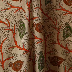 Beige - printed cotton kalamkari fabric 15 - handcrafted