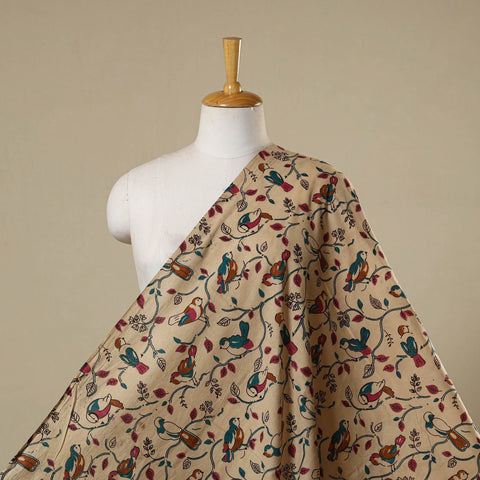Beige - printed cotton kalamkari fabric 24 - handcrafted