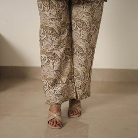 Beige - printed cotton kalamkari co-ord set 04 - handcrafted