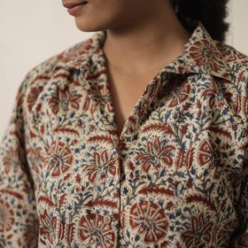 Buy Beige Block Printed Cotton Kalamkari Co-ord Set