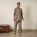  Beige Block Printed Cotton Kalamkari Co-ord Set