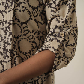  Beige Block Printed Cotton Kalamkari Co-ord Set