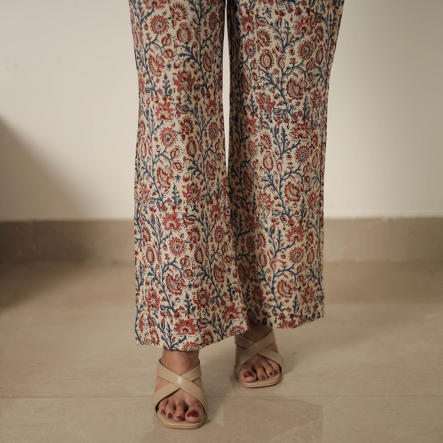 Buy Beige Block Printed Cotton Kalamkari Co-ord Set