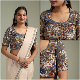 Printed cotton kalamkari readymade blouse 14 - handcrafted