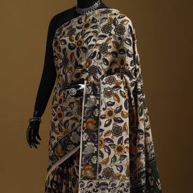 Printed cotton kalamkari saree 07 - handcrafted