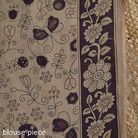 Printed cotton kalamkari saree 08 - handcrafted