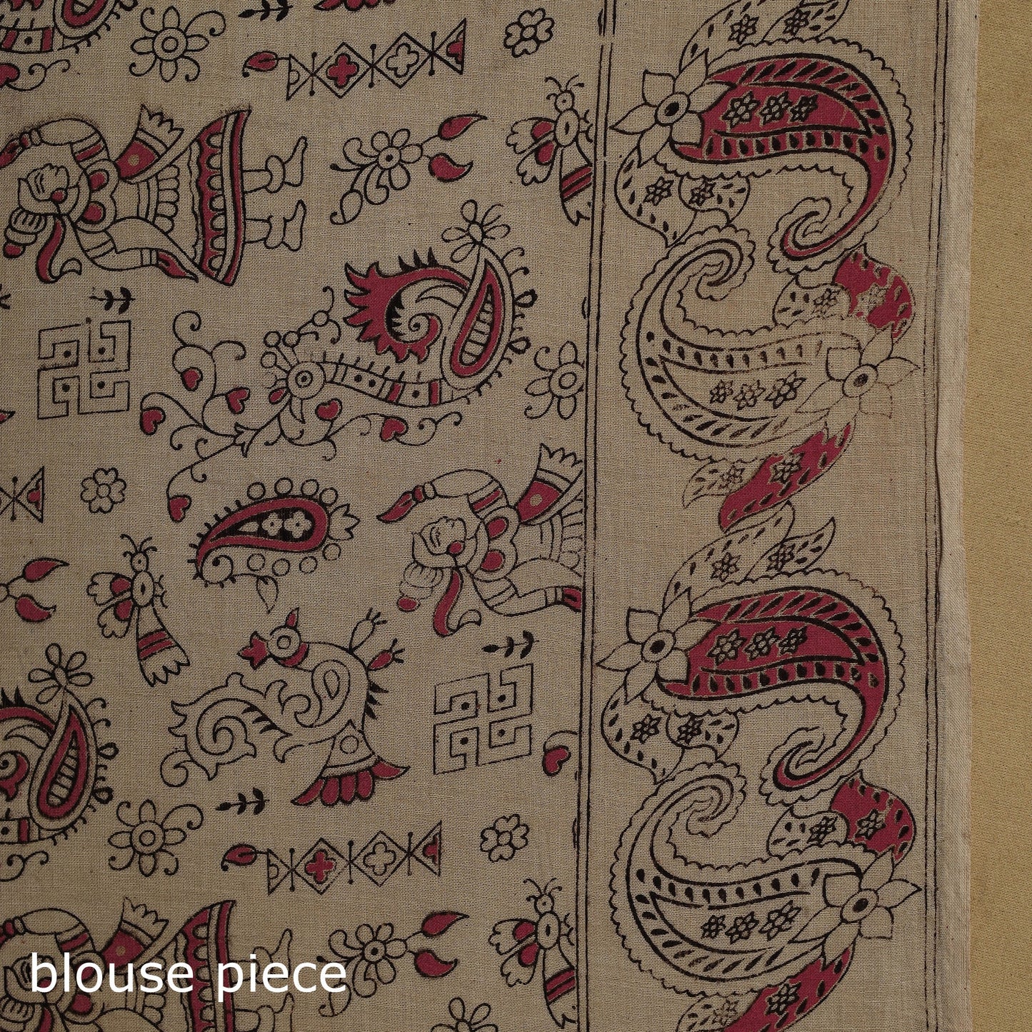 Printed cotton kalamkari saree 10 - handcrafted
