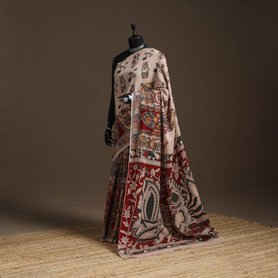 Printed cotton kalamkari saree 20 - handcrafted