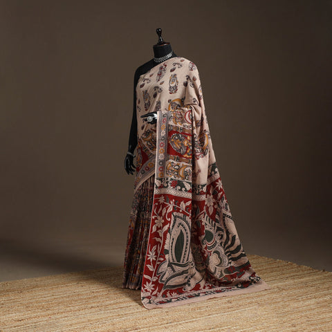 Printed cotton kalamkari saree 20 - handcrafted