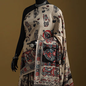 Printed cotton kalamkari saree 30 - handcrafted