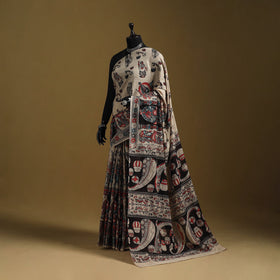 Printed cotton kalamkari saree 30 - handcrafted