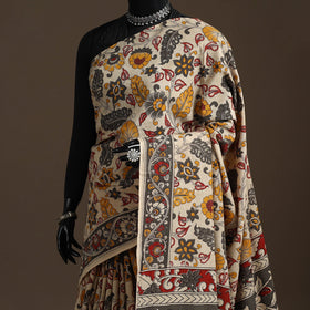 Printed cotton kalamkari saree 32 - handcrafted