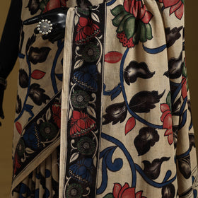 Printed cotton kalamkari saree 33 - handcrafted