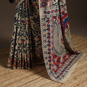 Printed cotton kalamkari saree 36 - handcrafted