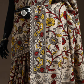 Printed cotton kalamkari saree 40 - handcrafted