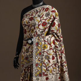 Printed cotton kalamkari saree 40 - handcrafted