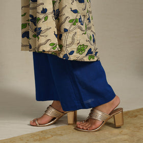 Beige Printed Cotton A-Line Kalamkari Kurta