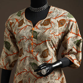 Printed cotton a-line kalamkari kurta for women 04