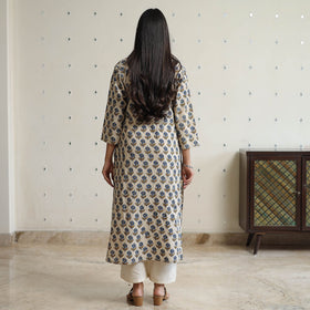  Ajrakh Block Print Cotton Long Straight Kurta for Women